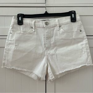white high rise shorts